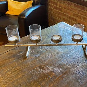 Crate&Barrel Asta Silver Tealight Centerpiece